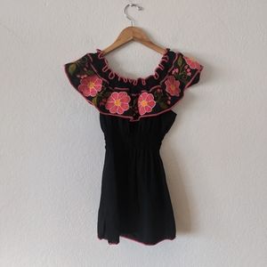 Spanish Style Floral Blouse